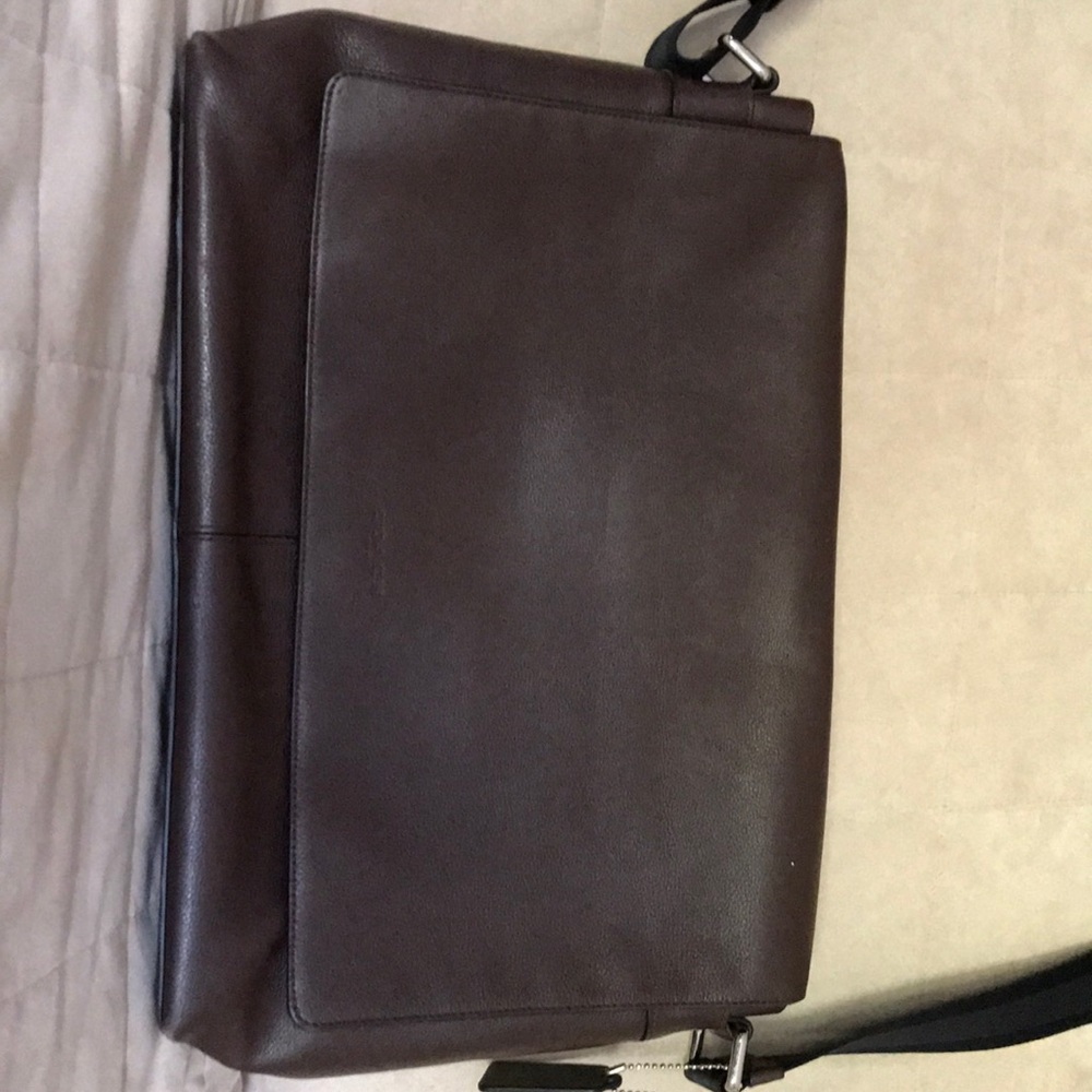 Coach brown leather crossbody attaché